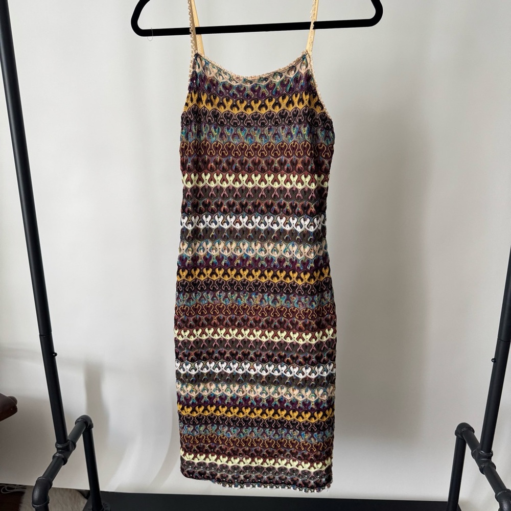 Missoni style crochet dress